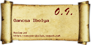 Oancsa Ibolya névjegykártya